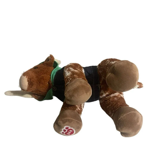 Build A Bear Longhorn Cow Brown & White Spotted Bull Plush With Outfit - Picture 4 of 13